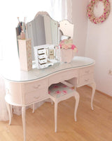RR ROUND RICH DESIGN Jewelry Box - Made of Solid Wood with 4 Drawers Organizer and Built-in Necklace Carousel and Large Mirror White RR ROUND RICH DESIGN
