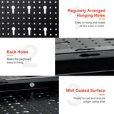 Goplus Pegboard Wall Organizer, 4ft Metal Garage Pegboard Tool Organizer w/3 Pegboards, Drill Bit Rack, Wrench Rack, Hooks Accessories, Wall-Mounted Goplus