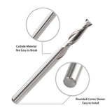 CNC Router Bits 1/8" Shank CNC Bit End Mill 1/16" Cutting Dia Flat Nose Carbide Endmill Two Flute Spiral Upcut Milling Cutter Tool Set for Wood PVC HOZLY