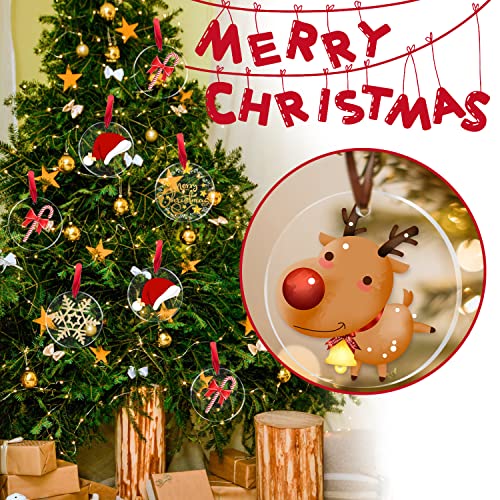 Acrylic Circles 3 Inch Acrylic Ornament Blanks for Crafts, 30 Pieces Round Blanks Acrylic Ornaments Plexiglass Circles Clear Glass Disc Ornaments JINMURY