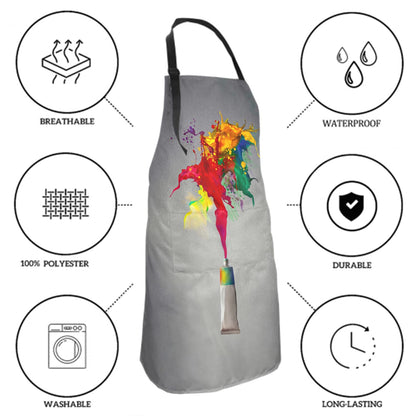 Granbey Colorful Artist Painting Apron For Women Men With 2 Pockets And Adjustable Neck Art Painter Aprons For Gifts - Home Garden Kitchen Oil - WoodArtSupply