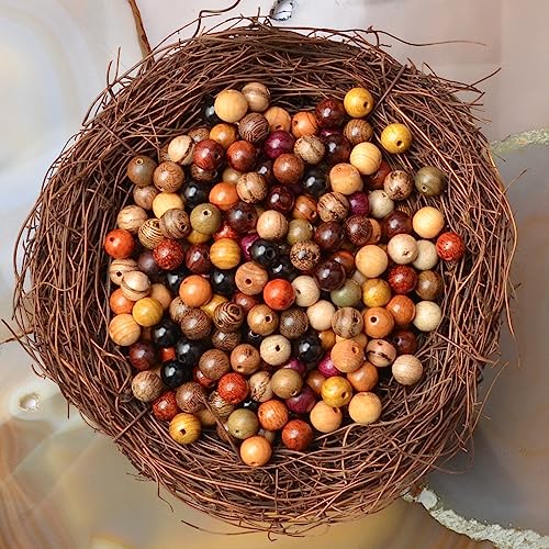 8mm Natural Mixed Wooden Round Loose Beads Jewelry Making KIT with Thread and Needles 720 PCS(12 Wooden, 8mm) - WoodArtSupply