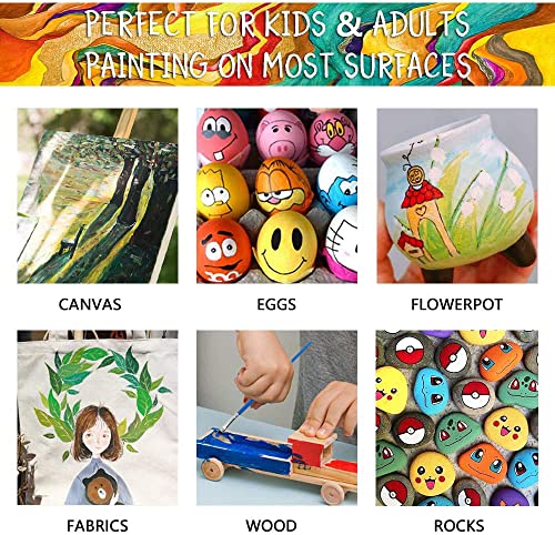 Shuttle Art Acrylic Paint Set, 15 x 12ml Tubes Artist Quality Non Toxic Rich Pigments Colors Perfect for Kids Adults Beginners Artists Painting on Shuttle Art