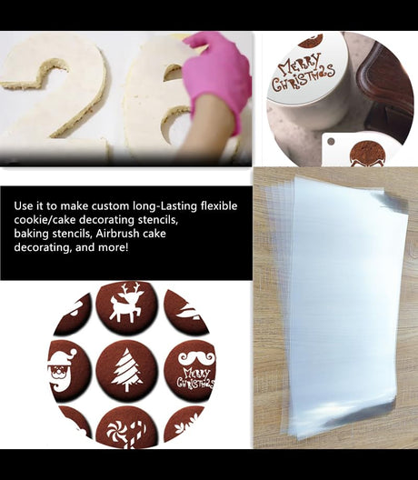 Clear Blank Stencil Sheet for Cricut. 8 Pack 12" x 24" 7.5mil/0.19mm Thick .Gift, Silhouette, Acetate Template Material,Craft Plastic Sheets HOOLOURUM