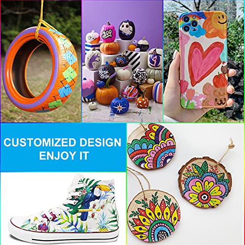 NAWOD 40 Colors Dual Tip Acrylic Paint Pens Markers, With Fine and Medium Tip, for Rock Painting, Canvas, Wood, Glass, Ceramic, Stone, Fabric, NAWOD