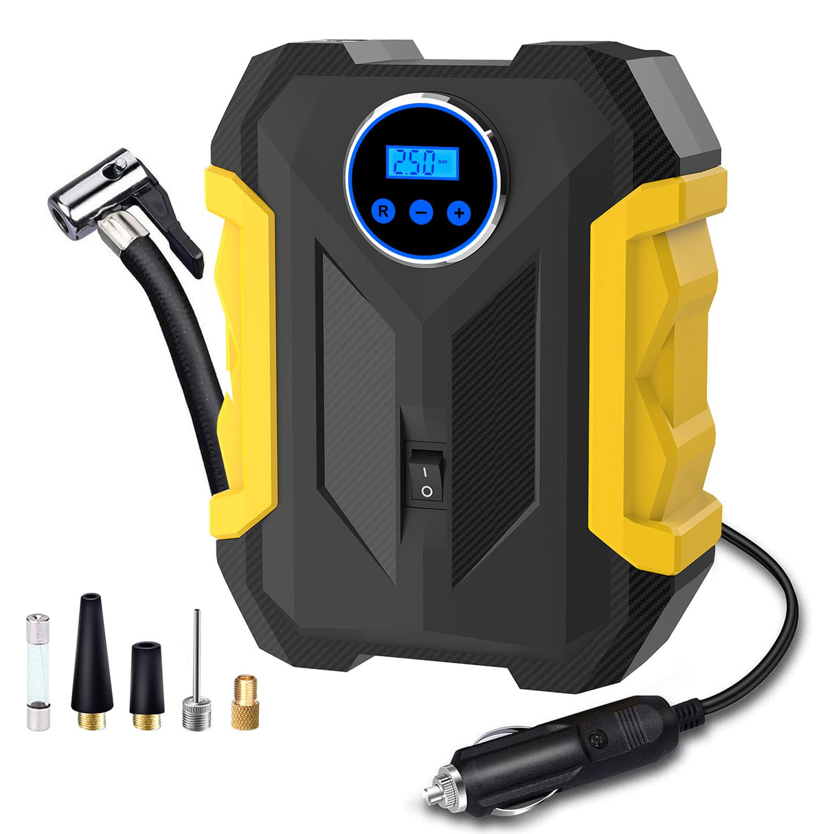 Digital Air Compressor for Car Auto Pump Portable Tire Inflator with LED Light DC 12V carsun