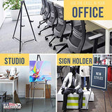 U.S. Art Supply 66" High Showroom Black Aluminum Display Easel and Presentation Stand (Pack of 10) - Large Adjustable Height Portable Floor and US Art Supply