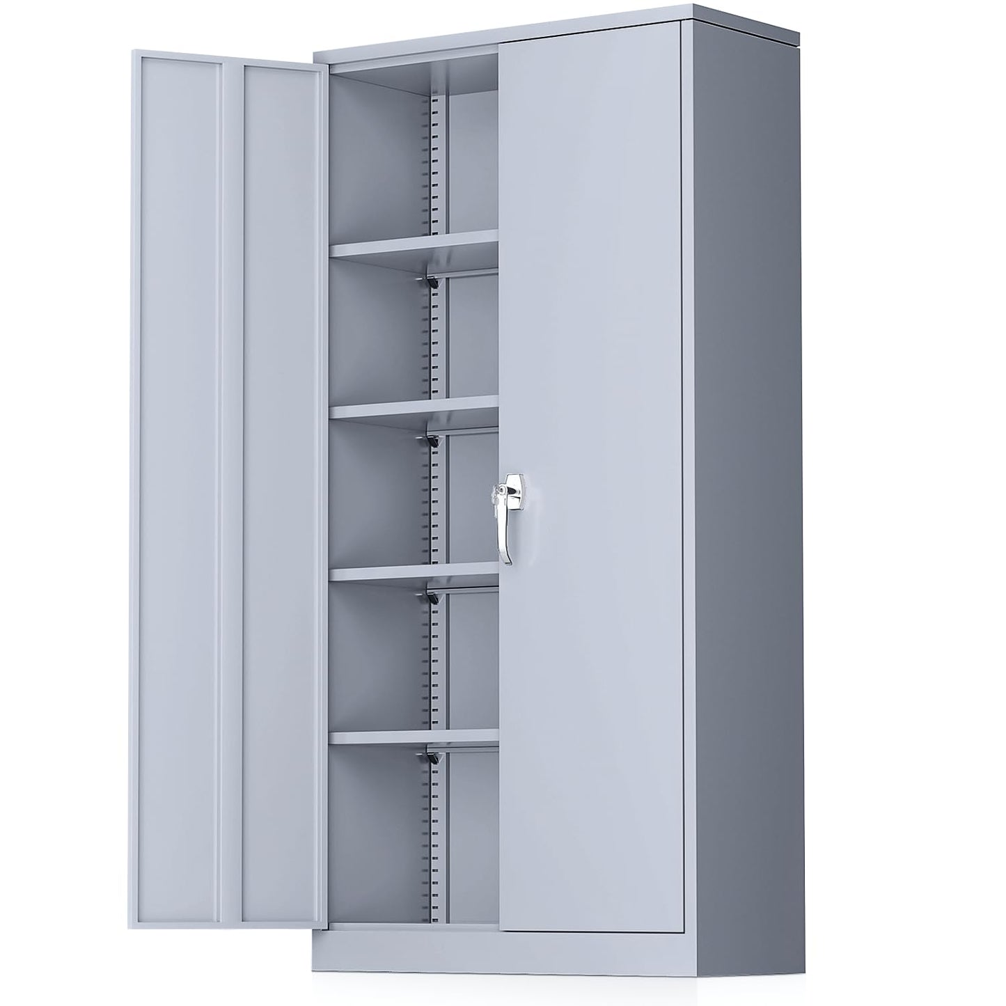 Greenvelly Metal Storage Cabinet, 72" Locking Tool Steel Garage Cabinet with Doors and Adjustable Shelves, Utility Metal Filing Cabinet with Lock for