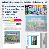 LAPATAIN Latch Hook Kits DIY Crochet Yarn Kits,Unicorn Carpet Embroidery Hook Rug Kit Needlework Sets Cushion for Kids or Adults Home Decor 20x15inch LAPATAIN