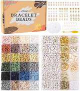 ADIIL 7200 Pcs Clay Beads Bracelet Making Kit, 24 Neutral Colors 6mm Polymer Clay Beads for Jewelry Making, Friendship Bracelet Heishi Beads with ADIIL