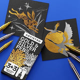 Metallic Acrylic Paint Pens for Rock Painting, Stone, Ceramic, Glass, Wood, Fabric, Canvas, Metal, Scrapbooking (6 Pack) Set of 3 Gold & 3 Silver ARTISTRO