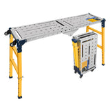 FUNTECK Versatile Portable Steel Work Platform and Welding Table with Casters | 55 x 14-inch Galvanized Tabletop | 1100 lbs. Load Capacity | FUNTECK
