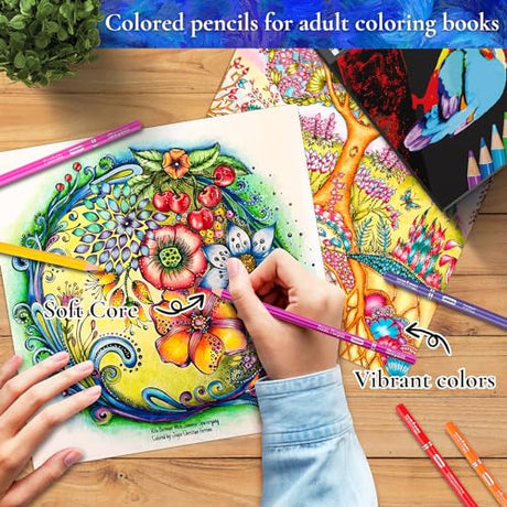iBayam Colored Pencils 72 Count Color Pencil Set for Adult Coloring Books, Soft Core Drawing Pencils, Art Supplies Sketching Coloring Pencils for iBayam