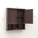 TaoHFE Medicine Cabinets,Bathroom Wall Cabinet with 2 Door Adjustable Shelves,Over The Toilet Storage Cabinet,Brown Bathroom Cabinet Wall TaoHFE