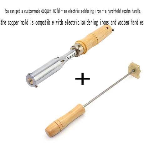 Custom Electric Branding Iron with Brass Head and Wood Handle for Woodworking and Crafts Arokimi