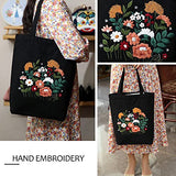 MAMUNU Canvas Tote Bag Embroidery Kit with Pattern for Beginners, Arts and DIY Crafts Kits for Adults, Include Instructions Embroidery Bag, MAMUNU