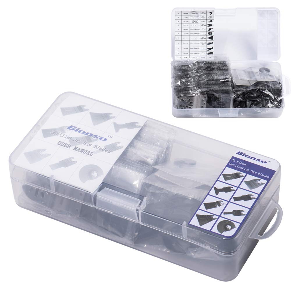 Bionso 35 PCS Oscillating Saw Blades, Premium Multitool Kit for Wood Metal Plastics, Tool Blades Fit Dewalt Worx Rockwell Wen Milwaukee Makita Ryobi Bionso