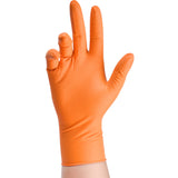 TITANflex Thor Grip Heavy Duty Industrial Orange Nitrile Gloves 8-mil Disposable Latex Free with Raised Diamond Texture Grip, Powder Free, Rubber TITANflex