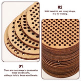 Amosfun 20pcs Wooden Hanging Circle Wooden Cross Stitch Plate Mini Embroidery Template for DIY Crafts Wedding Christmas Hanging Decor Amosfun