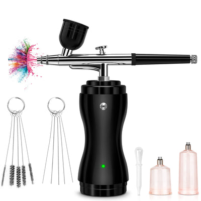 Airbrush Kit with Compressor 30PSI Portable Airbrush Gun Rechargeable Handheld Cordless Air Brush for Nails Art, Painting, Cake Decor, Cookie, Mode,
