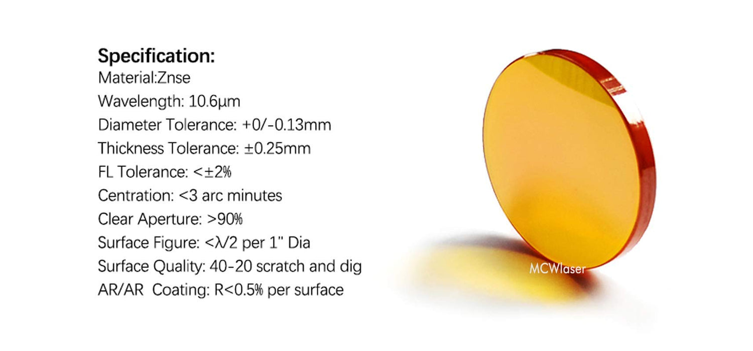 CNCOLETECH 18mm CO2 Laser Lens, Laser Mirror PVD ZnSe Focus Lens 25.4mm / 1" Focal for CO2 Laser Engraver Cutting Cutter CNCOLETECH