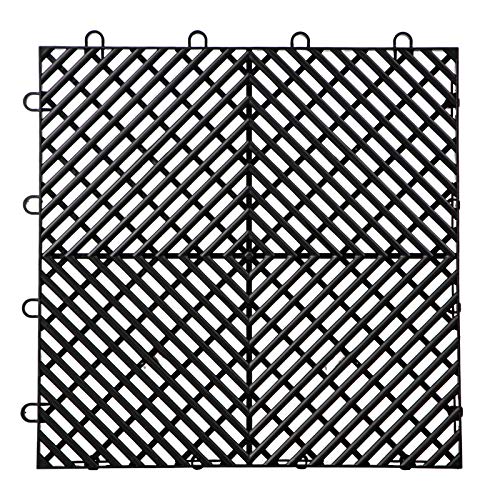 Happybuy Tiles Interlocking 50 PCS Black, Drainage Tiles 12x12x0.5 Inches, Deck Tiles Outdoor Floor Tiles, Outdoor Interlocking Tiles, Deck Flooring - WoodArtSupply