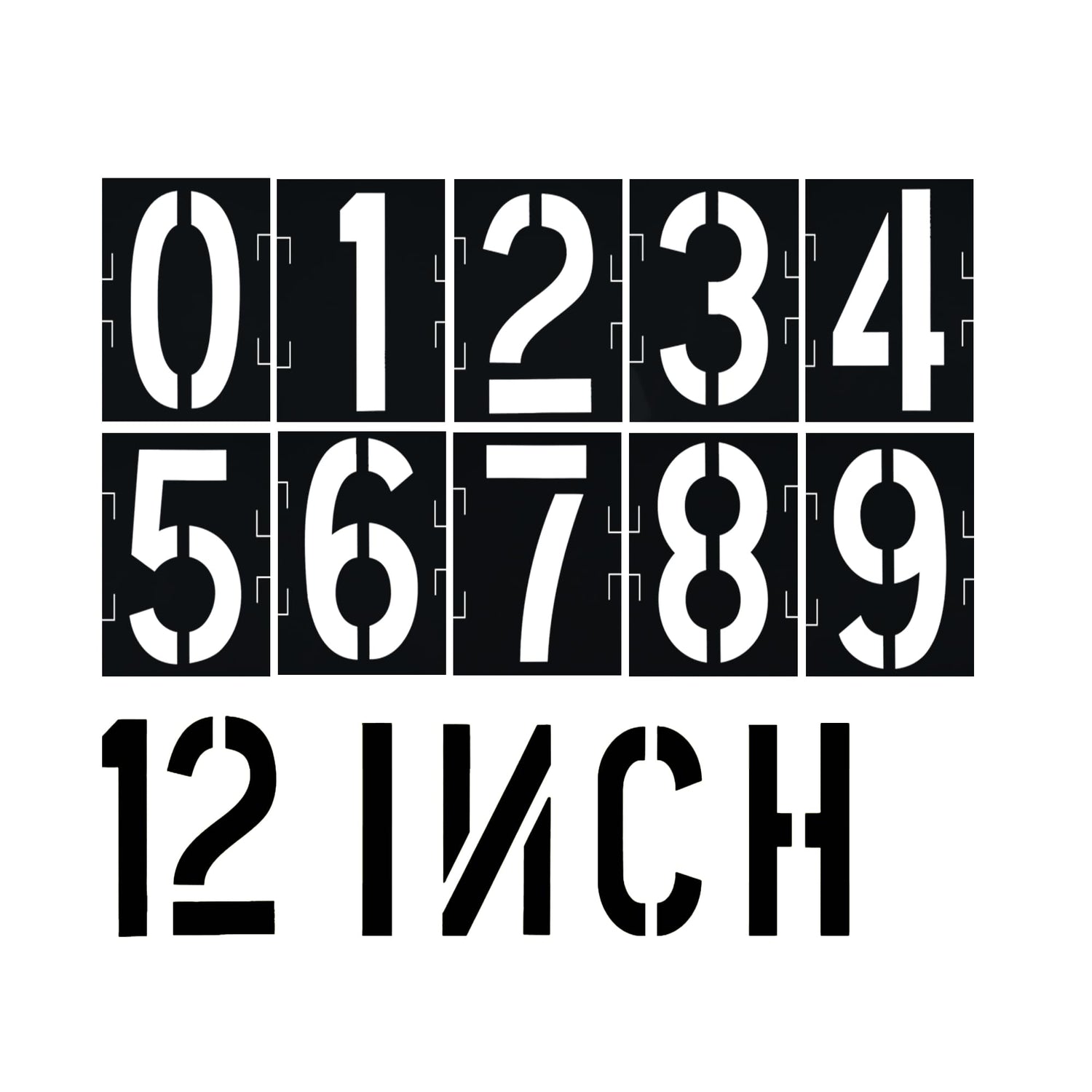 12 Inch Number Stencils Reusable Number Templates Interlocking Stencil Kit Plastic Large Size Number Stencils for Wood Wall Paper Fabric Glass Yushanju