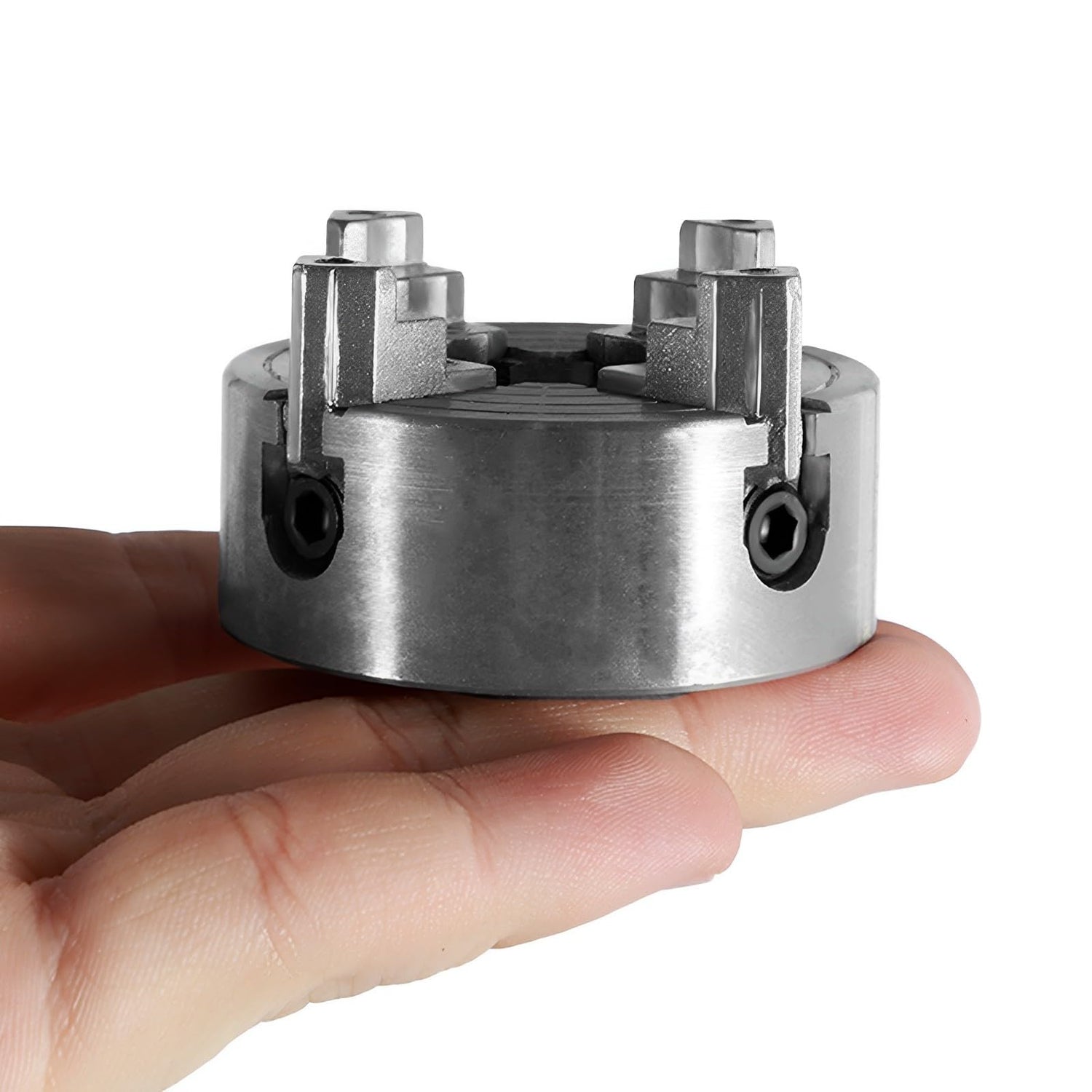 4-Jaw Lathe Chuck Kit, Zinc Alloy Self-Centering Wood Lathe Chuck, with Wrench and Connecting Rod, Independent Reversible Jaw, Sturdy Mini Metal Janoiuc