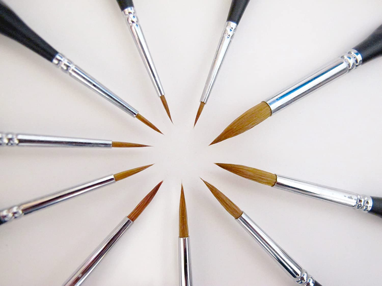 Kolinsky Sable Watercolor Brushes, 10pcs Sable Detail Paint Brush Set Will Keep a Fine Tip Point and Spring for Watercolor Acrylic Gouache, Fuumuui