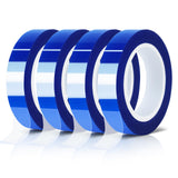 MEBMIK 4 Rolls 10mm x16m(52FT) Blue Heat Tape High Temperature Heat Resistant Tape Heat Transfer Tape for Heat Sublimation Press Vinyl,No Residue MEBMIK