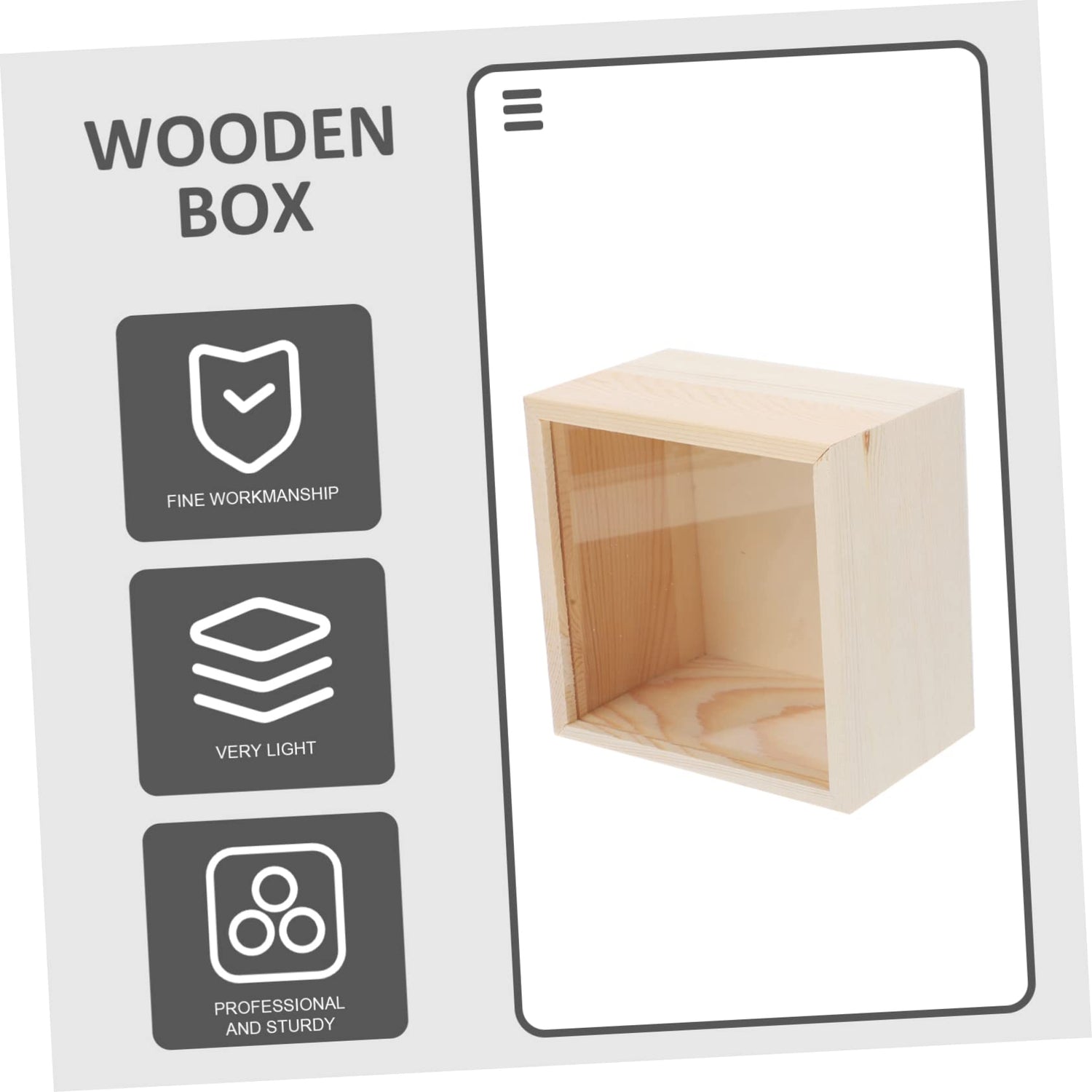 NOLITOY Box Storage Wooden Box Earring Desk Topper Tip Jar Desk Tray Party Gifts Supplies Wooden Tea Organizer Wooden Crates Unfinished Wooden Tray NOLITOY