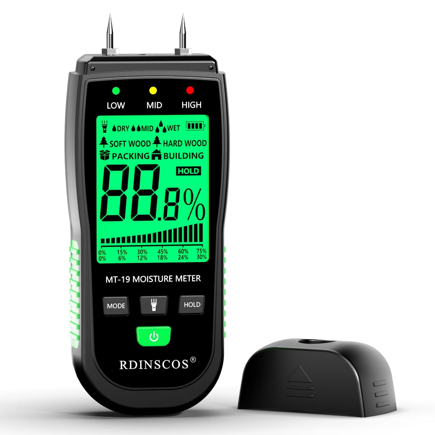 Wood Moisture Meter, Firewood Moisture Tester, Drywall Moisture Detector Professional Moisture Content Meter Lumber Logs Concrete Floors Carpet RDINSCOS