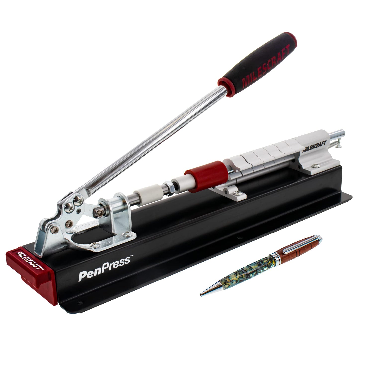 Milescraft 4701 Pen Press – Join Turned Pens & Projects – Advanced, Spring-Loaded Design Holds Workpiece in Place & Adjusts Size Quickly Using Six Milescraft