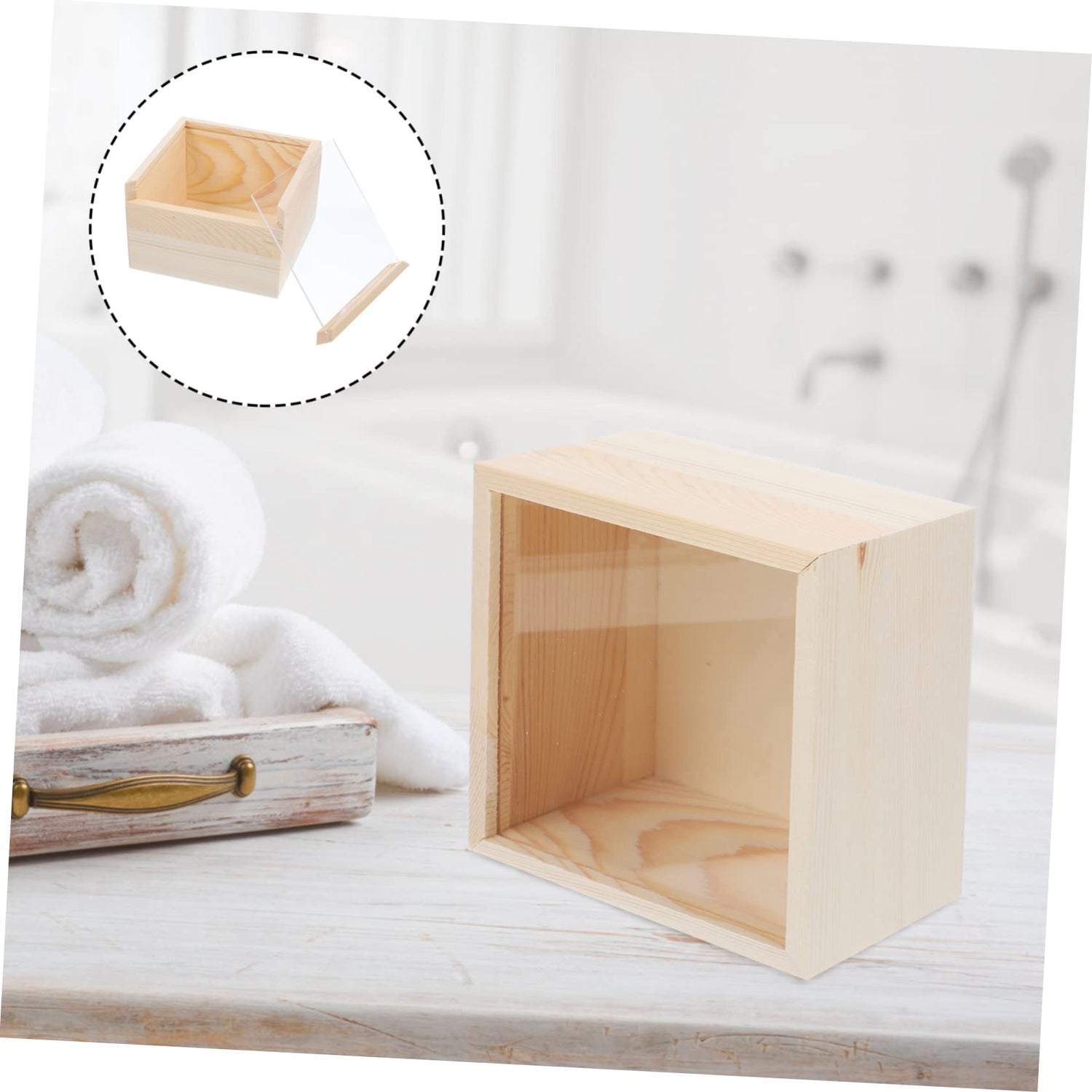Anneome Box Storage Wooden Box Decorative Treasure Chest Gift Packing Piggy Bank for Adults Tray Decorations Adult Piggy Bank Clear Lid Wood Jewelry Anneome