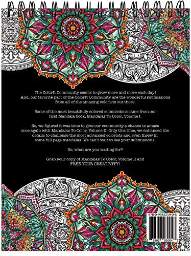 Mandalas II Adult Coloring Book - Features 50 Original Hand Drawn Designs Printed on Artist Quality Paper, Hardback Covers, Spiral Binding, ColorIt