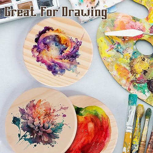 12 Pack Unfinished Wood Coasters, GOH DODD 5 Inch Wooden Coasters Crafts Blanks for DIY Drawing Painting Laser Engraving Wood Burning, Round GOH DODD