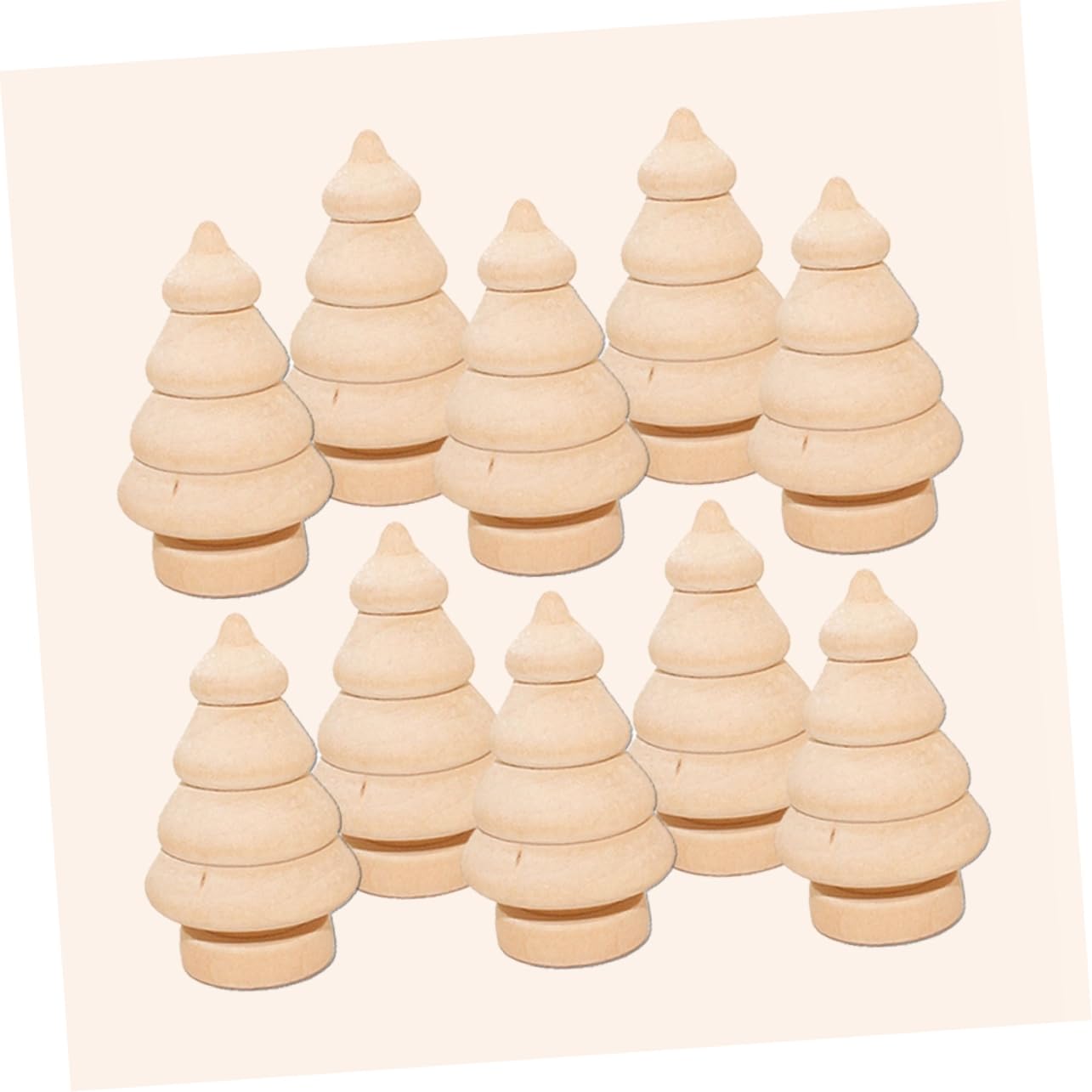 ABOOFAN 10pcs Christmas Tree Wood Ornaments Tree Pegs Wooden Tree Decor DIY Wooden Dolls to Paint Wood Toy Wood Christmas Trees for Crafts Unfinished ABOOFAN