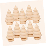 ABOOFAN 10pcs Christmas Tree Wood Ornaments Tree Pegs Wooden Tree Decor DIY Wooden Dolls to Paint Wood Toy Wood Christmas Trees for Crafts Unfinished ABOOFAN