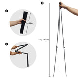 Ground Easel Stand for Display,RRFTOK 63' Instant Foldable Portable for Wedding Banner and Poster, Tabletop Display Metal Tripod with Portable Bag. RRFTOK