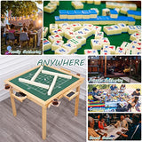 GSANEI Mahjong Folding Table with Drawers,Wood Square 4 Player Domino Card Game Table with Green Felt and Cup Holders for Table, Board Game, Camping GSANEI