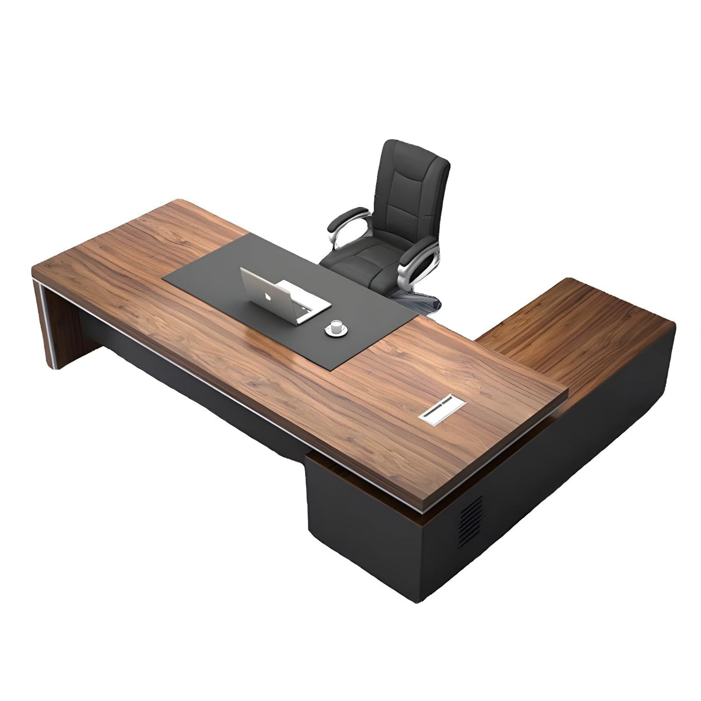 XINDAR Wood Office Desk, Modern L-Shape Executive Desk with Wood Sled Base and Cable Management – Brown (78.7" L x 31.5" W x 29.5" H, Left Hand - WoodArtSupply