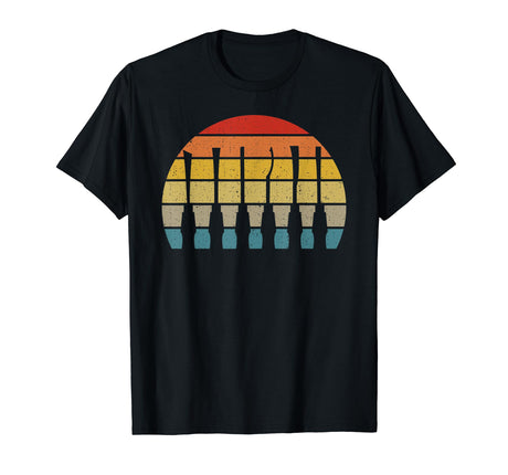 Retro sunset tools - wood carving and wood wittling gift T-Shirt Wood Carver & Wood Whittler- Woodworking Gifts