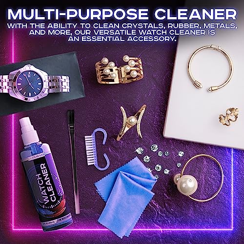 ULTRAVUE Watch Cleaning Kit - Cleans All Watches and Jewelry Including Metals, Crystals and Rubber - 1 x 2oz and 1 x 8oz Watch Cleaner Gel Spray, 3 x ULTRAVUE