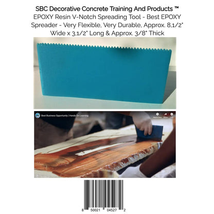 EPOXY Resin V-Notch Spreading Tool - Best EPOXY Spreader - Very Flexible, Very Durable, Approx. 8,1/2" Wide x 3,1/2" Long & Approx. 3/8" Thick - WoodArtSupply