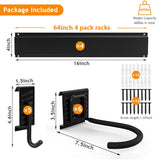 TORACK Bike Storage Rack, 6 Bike Racks & 5 Hooks for Garage, Wall Mount Vertical Bicycles Hanger for Home Space Saving, up to 600lbs, 64-inch TORACK