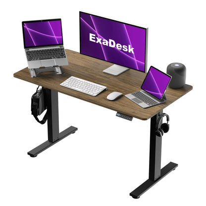 ExaDesk 40 * 24 Inches Electric Standing Desk, Adjustable Height Sit Stand Up Desk with 3 Memory Presets, Motorized Home Office Computer Gaming - WoodArtSupply