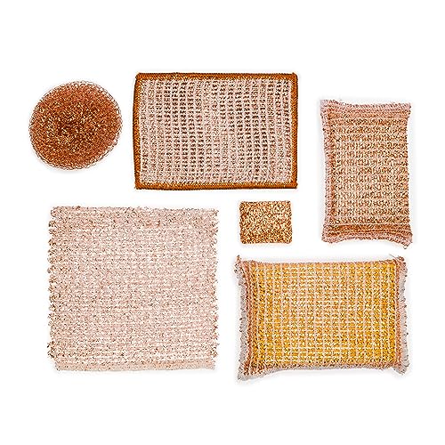 REDECKER 2-Ply Woven Copper Scrubbing Cloth - Durable and Non-Abrasive Scrubber, Machine Washable, Alternative to Chore Boy Copper Scrubber, Copper REDECKER