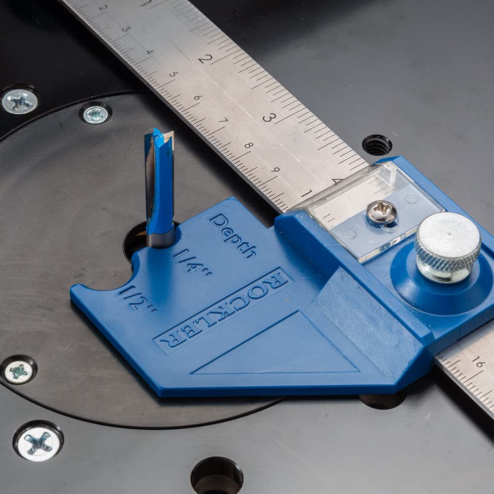 12” Router Bit Center/Depth Gauge Tool – Steel Gauge Woodworking Measuring Tools – Router Bits Depth & Height Measurement Tool – Accurate Router ROCKLER