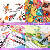Caliart 34 Double Tip Brush Pens Art Markers, Artist Fine & Brush Pen Coloring Markers for Kids Adult Book Halloween Journaling Note Taking Lettering Caliart