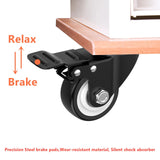 2 Inch Wheel Casters,Set of 4 Heavy Duty,Black Industrial Casters with Brake, Locking Casters for Furniture and Workbench for Cart,Top Plate Swivel JIN FU TOU